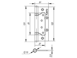 Межкомнатная дверь IN5200W-HD AC (200-2B/HD 125x2,5) медь